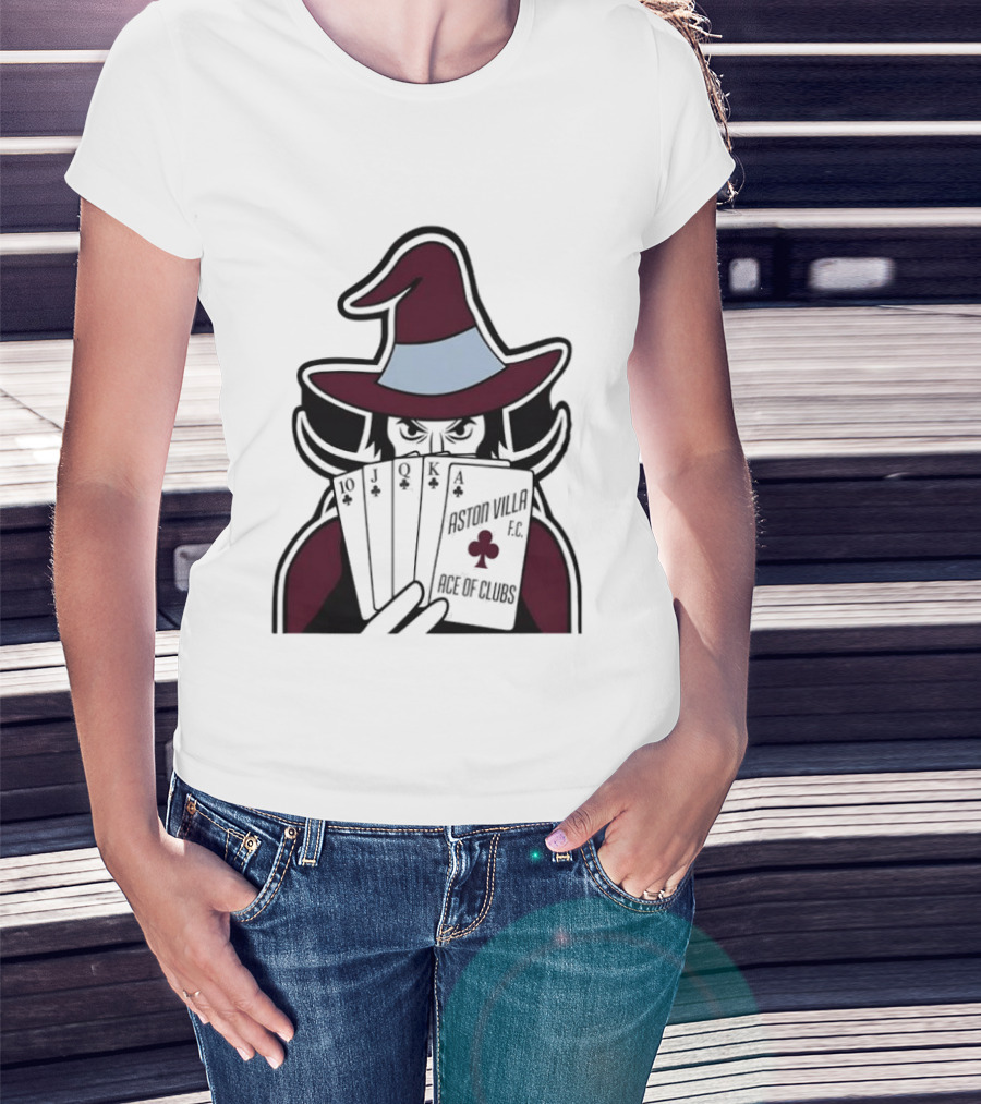 Aston Villa FC Ace Of Clubs Witch Playing Cards T-Shirt
