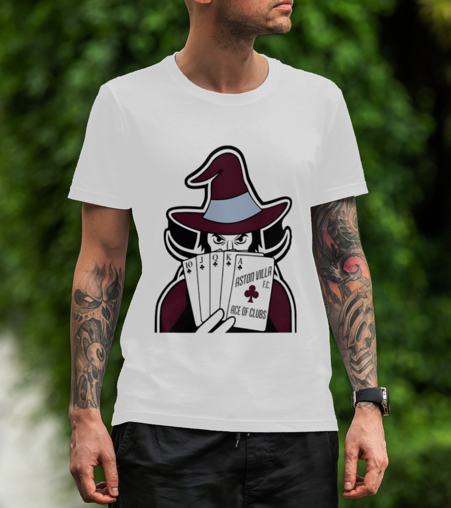 Aston Villa FC Ace Of Clubs Witch Playing Cards T-Shirt