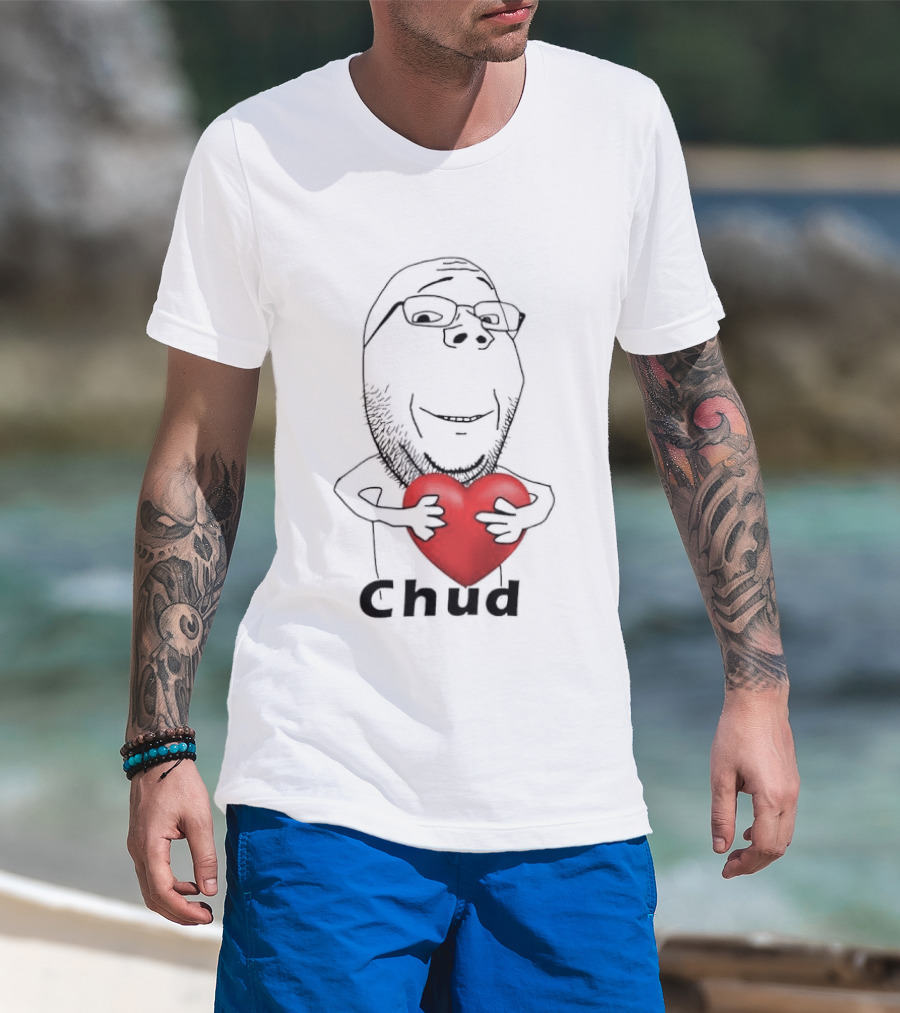 Chud Guy Chudjak Holding Red Heart Sketch T-Shirt