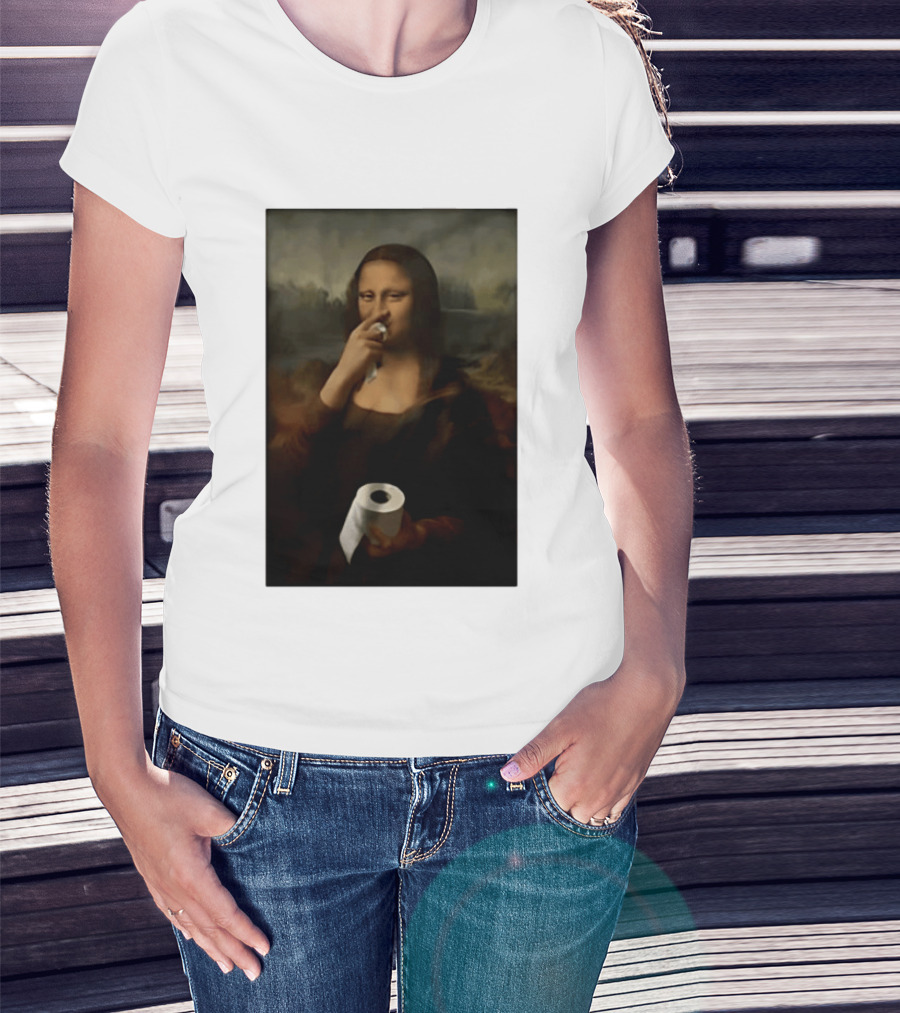 Mona Luisa Toilet Paper Painting Meme T-Shirt