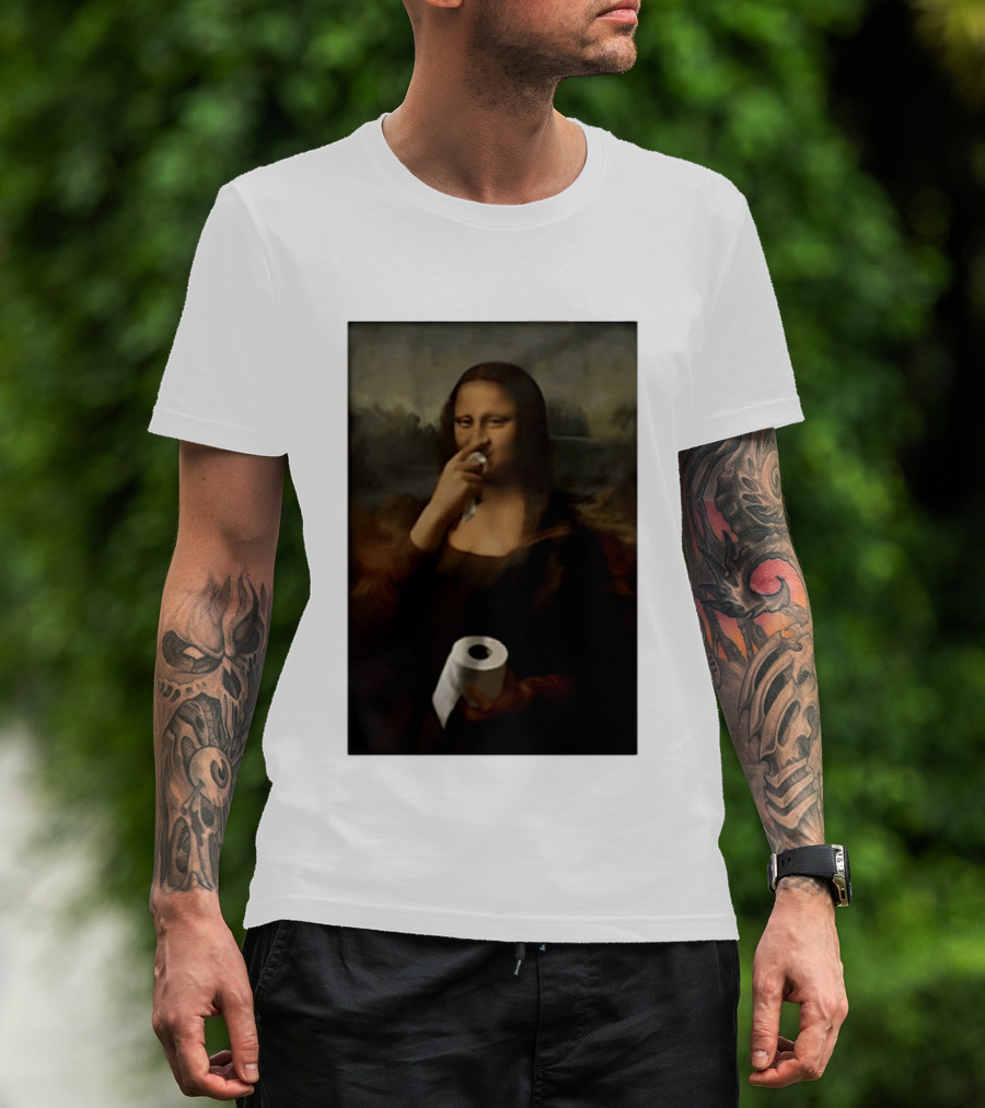 Mona Luisa Toilet Paper Painting Meme T-Shirt