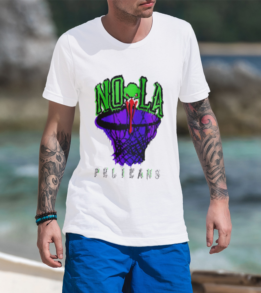 NOLA Pelicans Fest 2026 Basketball Hoop Alien T-Shirt