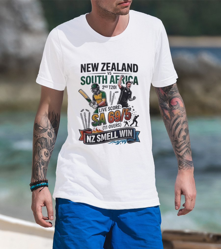 New Zealand Vs South Africa 2nd T20I Live Score SA 69/5 NZ Will Win T-Shirt