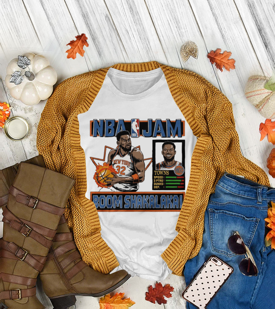 NBA Jam Boom Shakalaka New York Knicks Towns T-Shirt
