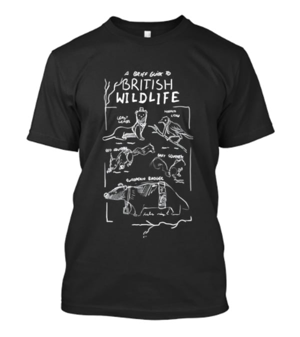 A Brief Guide To British Wildlife Featuring Iconic Native Animals T-Shirt
