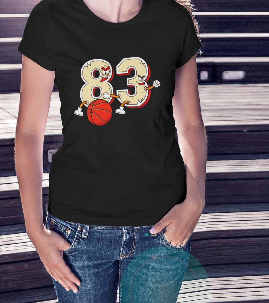 Bam Adebayo 83 Miami Heat Basketball Number Caricature T-Shirt