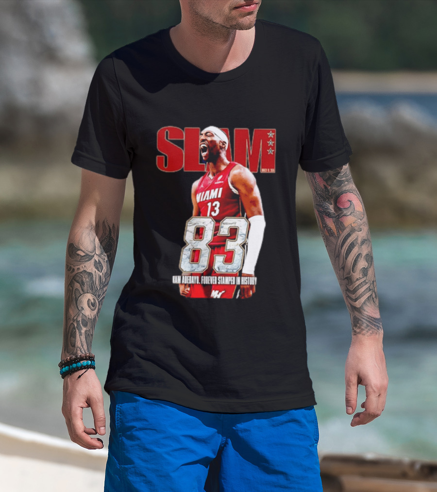 SLAM Bam Adebayo Miami Heat 13 Forever Stamped In History 83 T-Shirt
