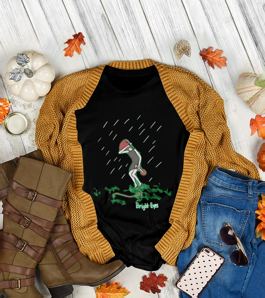Bright Eyes Rainy Figure and Guitar T-Shirt