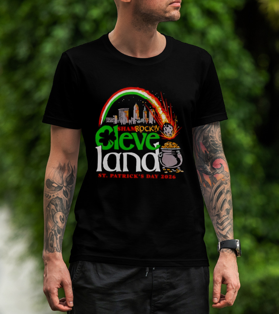 Cleveland Shamrockin Skyline Comet St. Patrick's Day 2026 Celebration T-Shirt