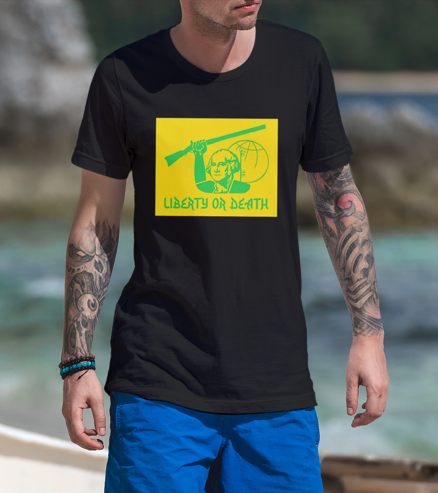 Liberty Or Death 2026 Washington Rifle Globe T-Shirt