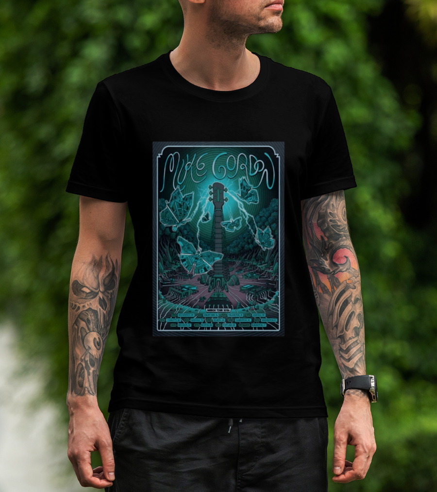 Mike Gordan March Tour 2026 Lightning Butterfly Guitar T-Shirt