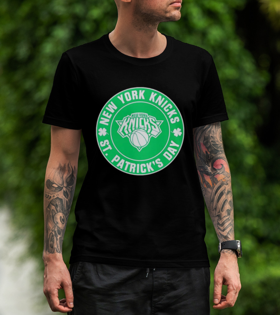 New York Knicks St Patrick's Day Shamrock Green Basketball Team Celebration T-Shirt