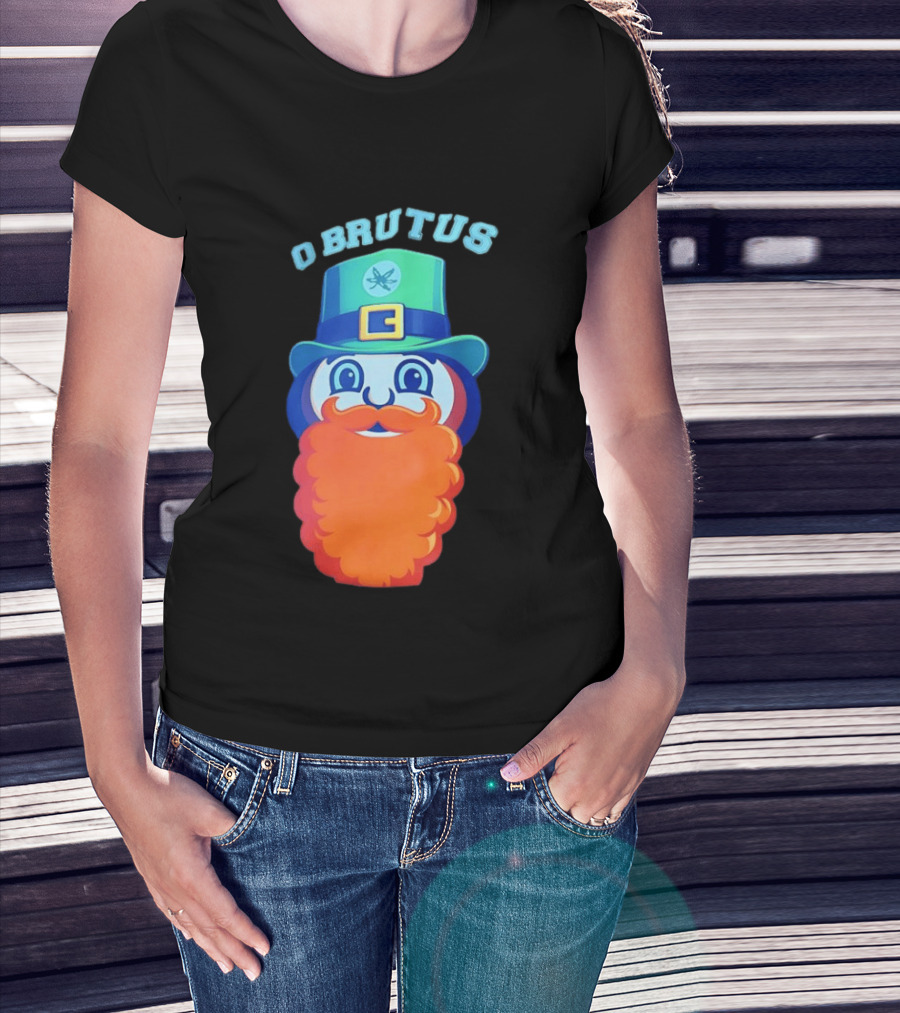 Ohio State Buckeyes O Brutus Leprechaun Hat And Beard T-Shirt