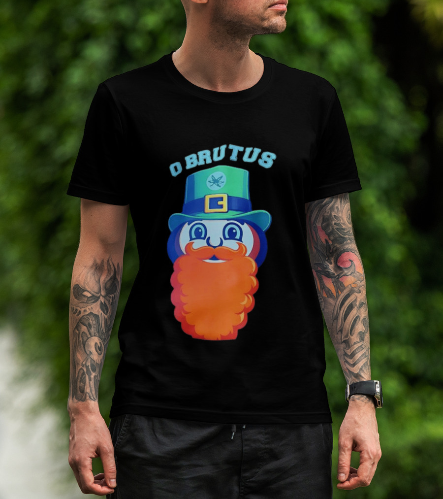 Ohio State Buckeyes O Brutus Leprechaun Hat And Beard T-Shirt