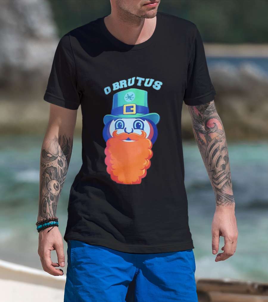 Ohio State Buckeyes O Brutus Leprechaun Hat And Beard T-Shirt