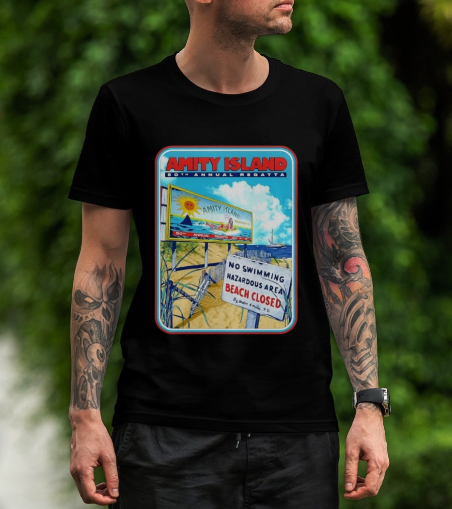 Amity Island 50th Annual Regatta No Swimming Beach Closed Jaws 1975 T-Shirt