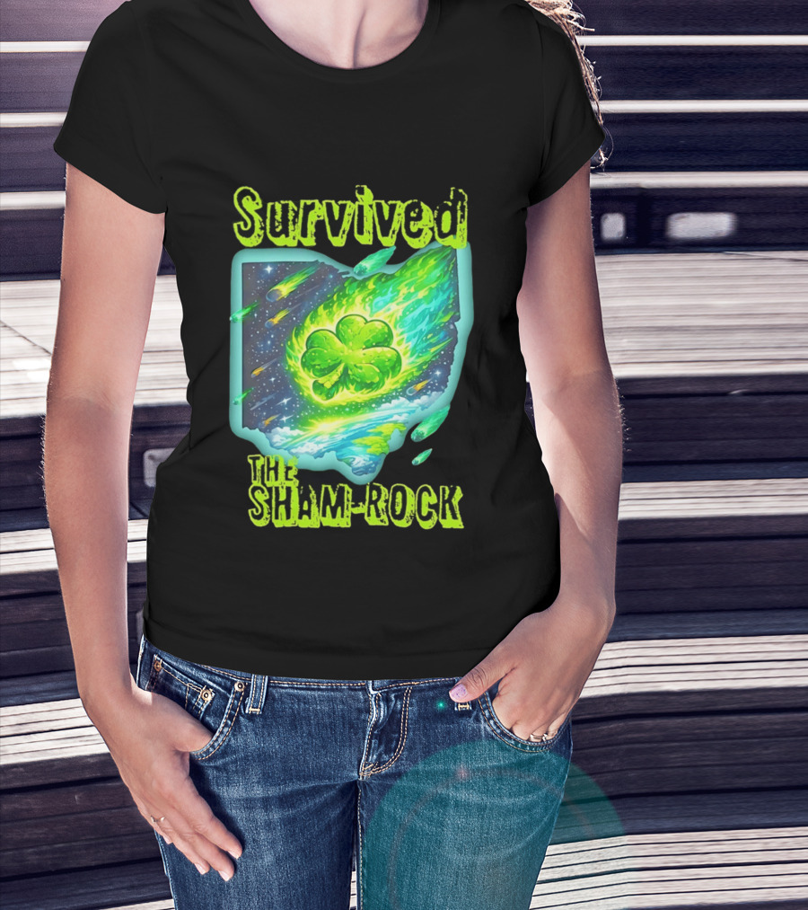 Survived The Sham Rock Meteor Clover St Patrick's Day T-Shirt