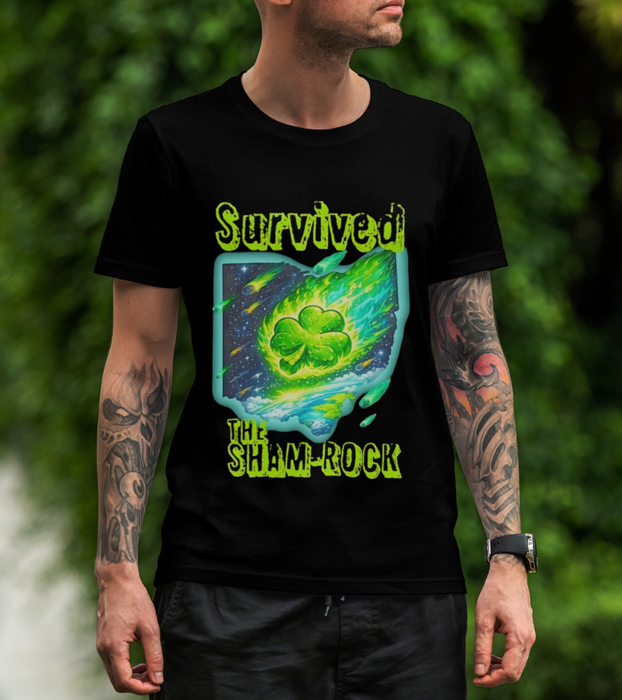 Survived The Sham Rock Meteor Clover St Patrick's Day T-Shirt