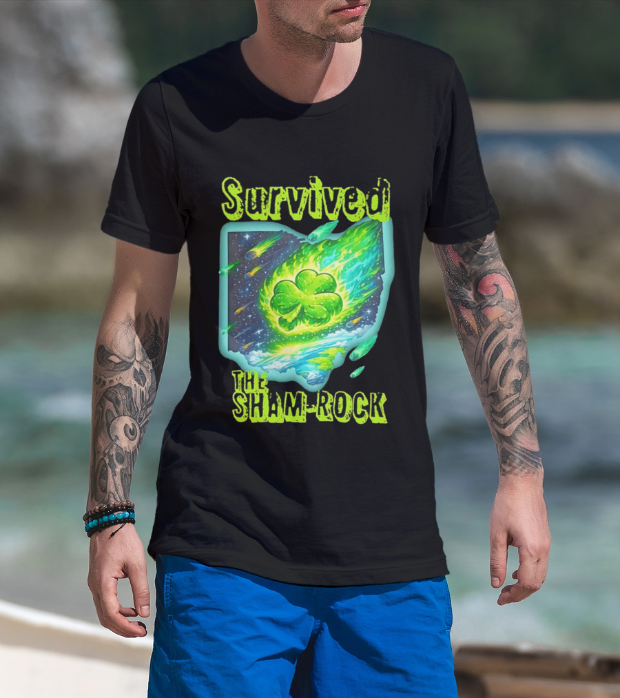 Survived The Sham Rock Meteor Clover St Patrick's Day T-Shirt