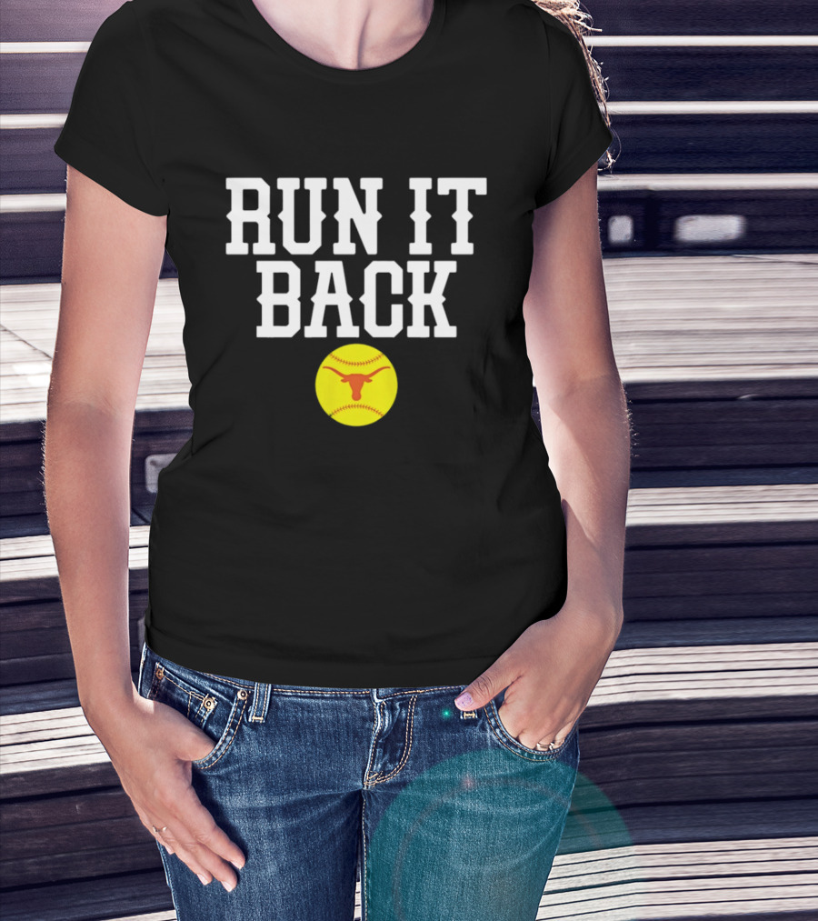 Texas Softball Run It Back Longhorn Yellow Softball T-Shirt