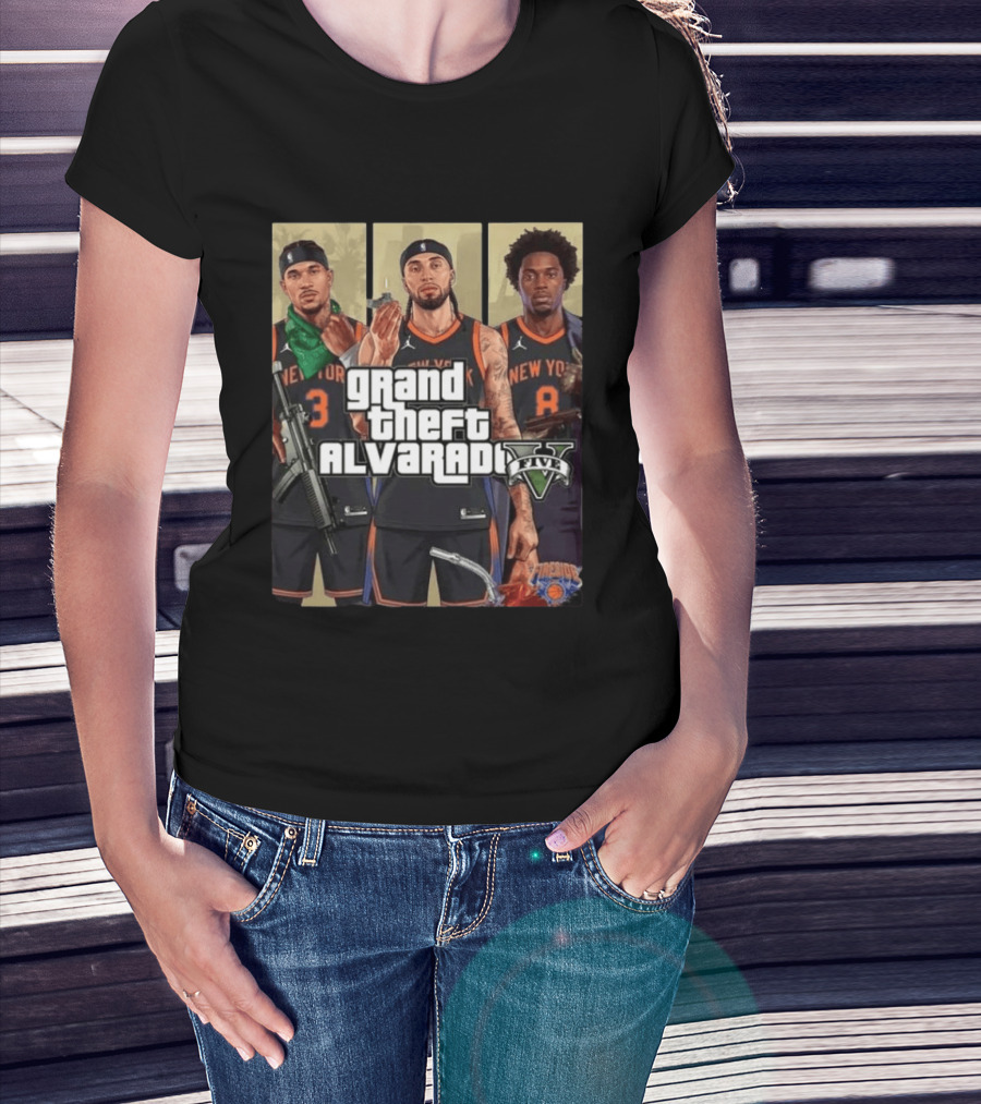 Grand Theft Alvarado Five New York Basketball T-Shirt