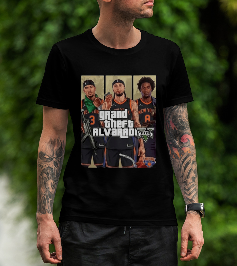 Grand Theft Alvarado Five New York Basketball T-Shirt