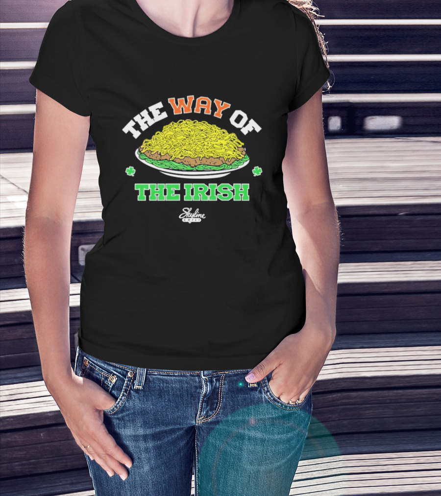 The Way Of The Irish Skyline Chili Plate With Shamrocks T-Shirt