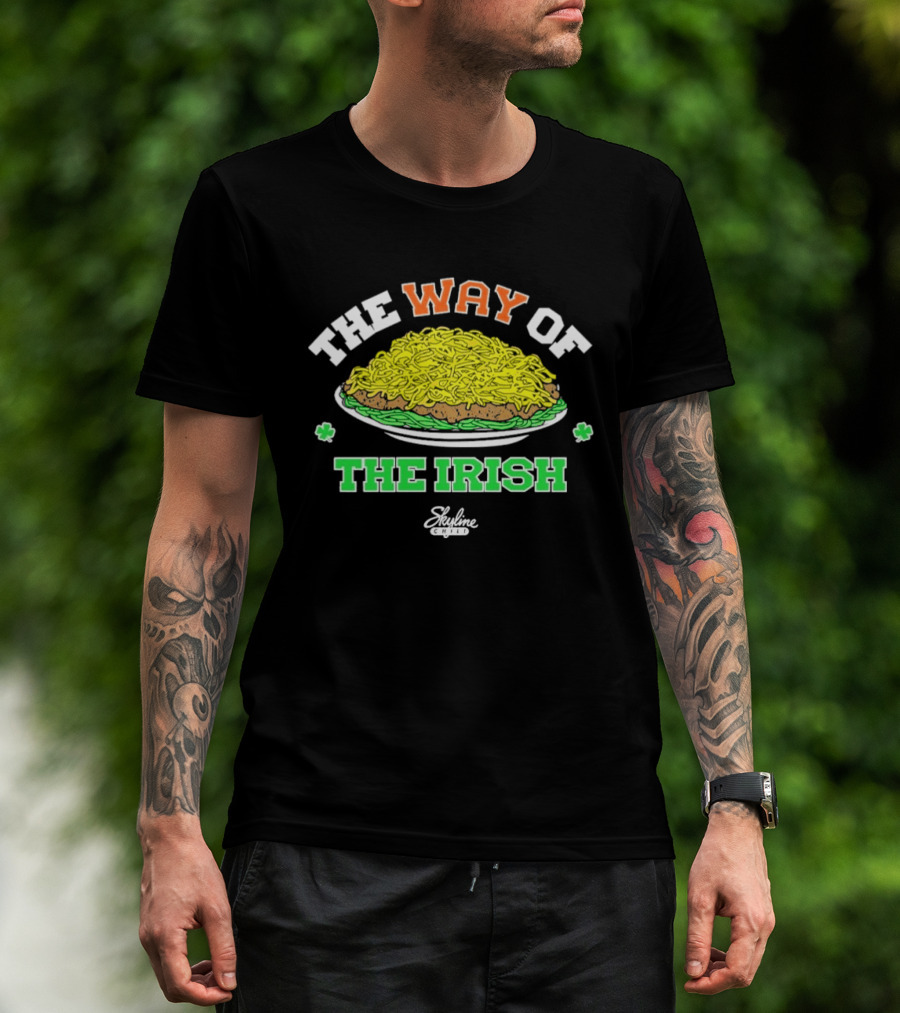 The Way Of The Irish Skyline Chili Plate With Shamrocks T-Shirt