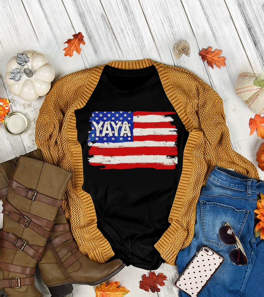 Patriotic Yaya American Flag Mother's Day Women T-Shirt