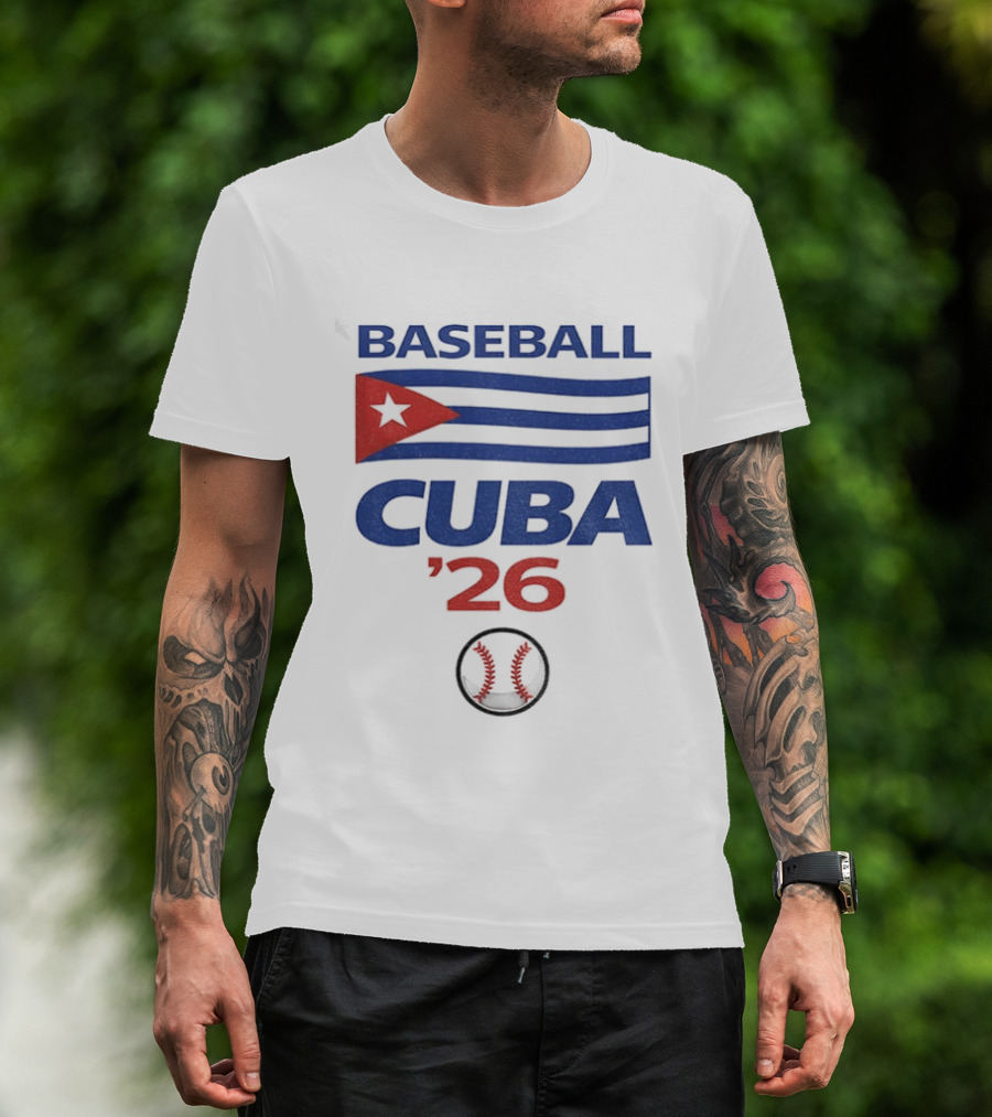 Cuba Baseball 2026 World Classic Cuban Flag Baseball T-Shirt