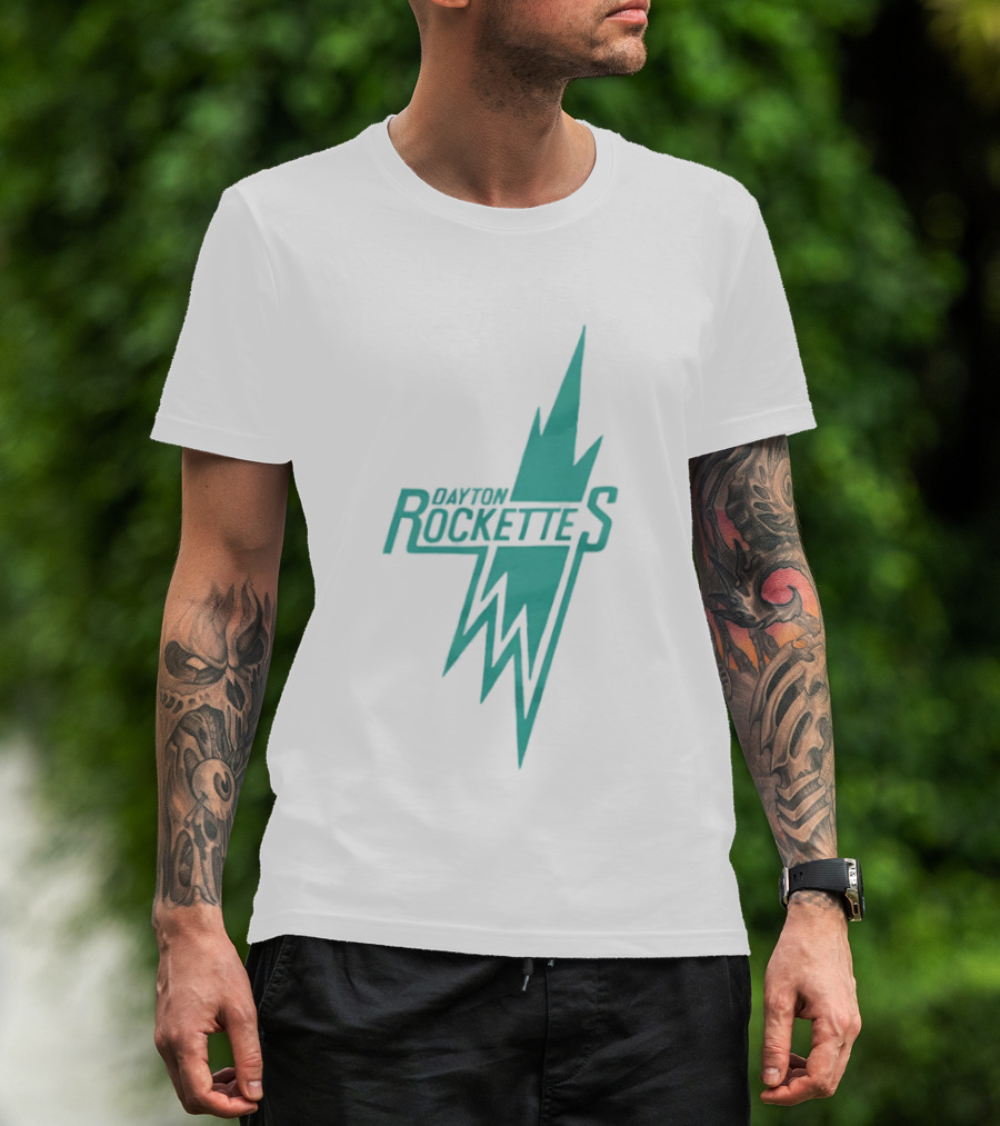 Dayton Rockettes Women's Professional Basketball League Retro Lightning Bolt T-Shirt