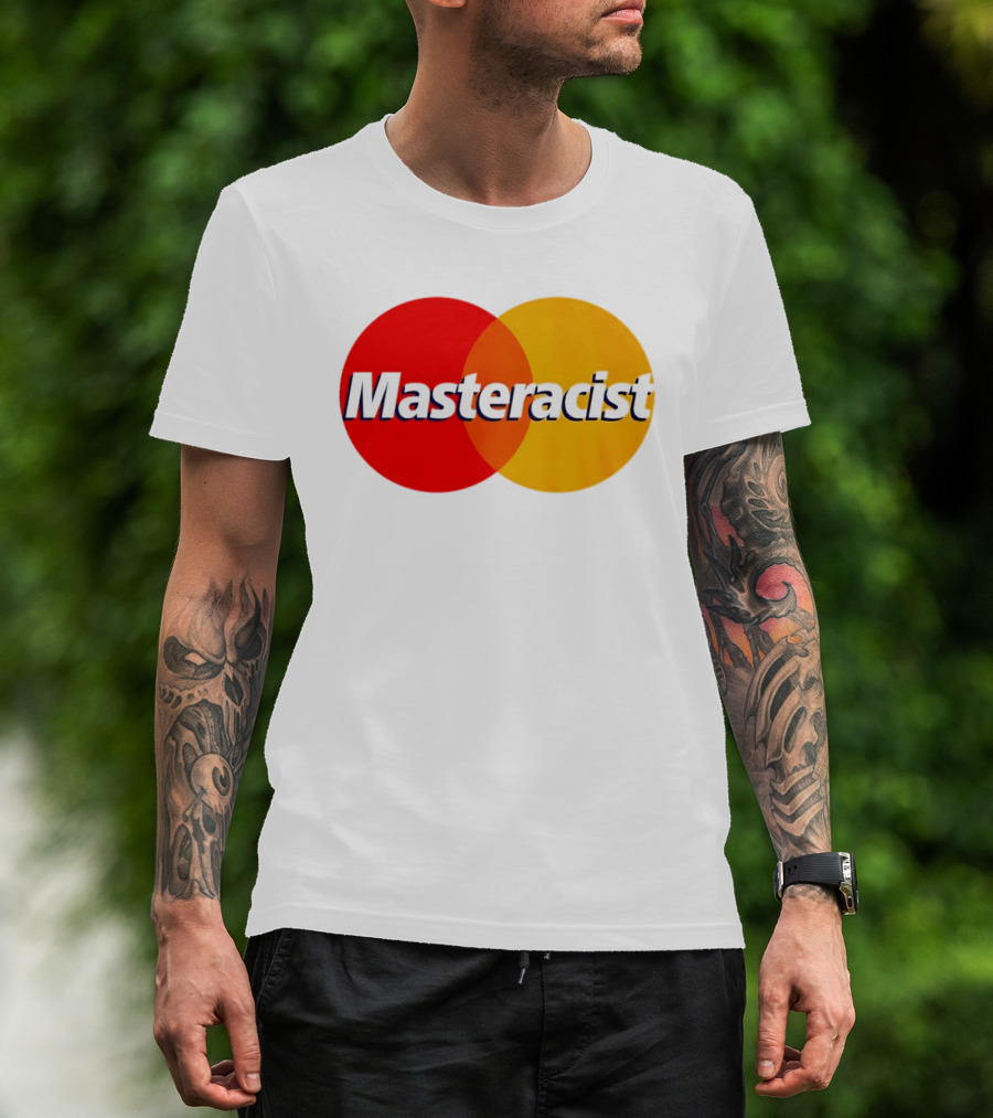 Masteracist Mastercard Parody Logo Red And Yellow Circles T-Shirt