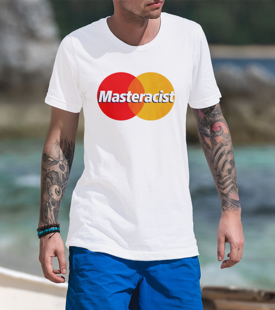 Masteracist Mastercard Parody Logo Red And Yellow Circles T-Shirt