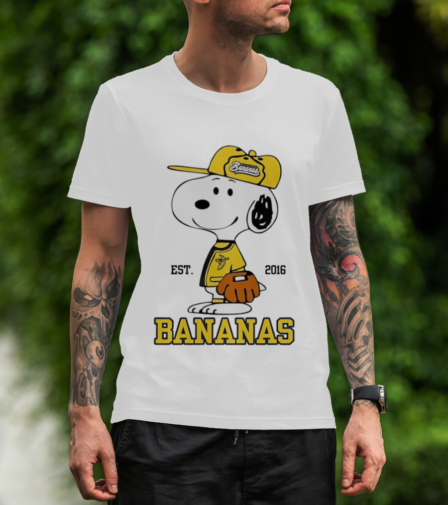 Snoopy Bananas Outfit EST 2016 Baseball T-Shirt