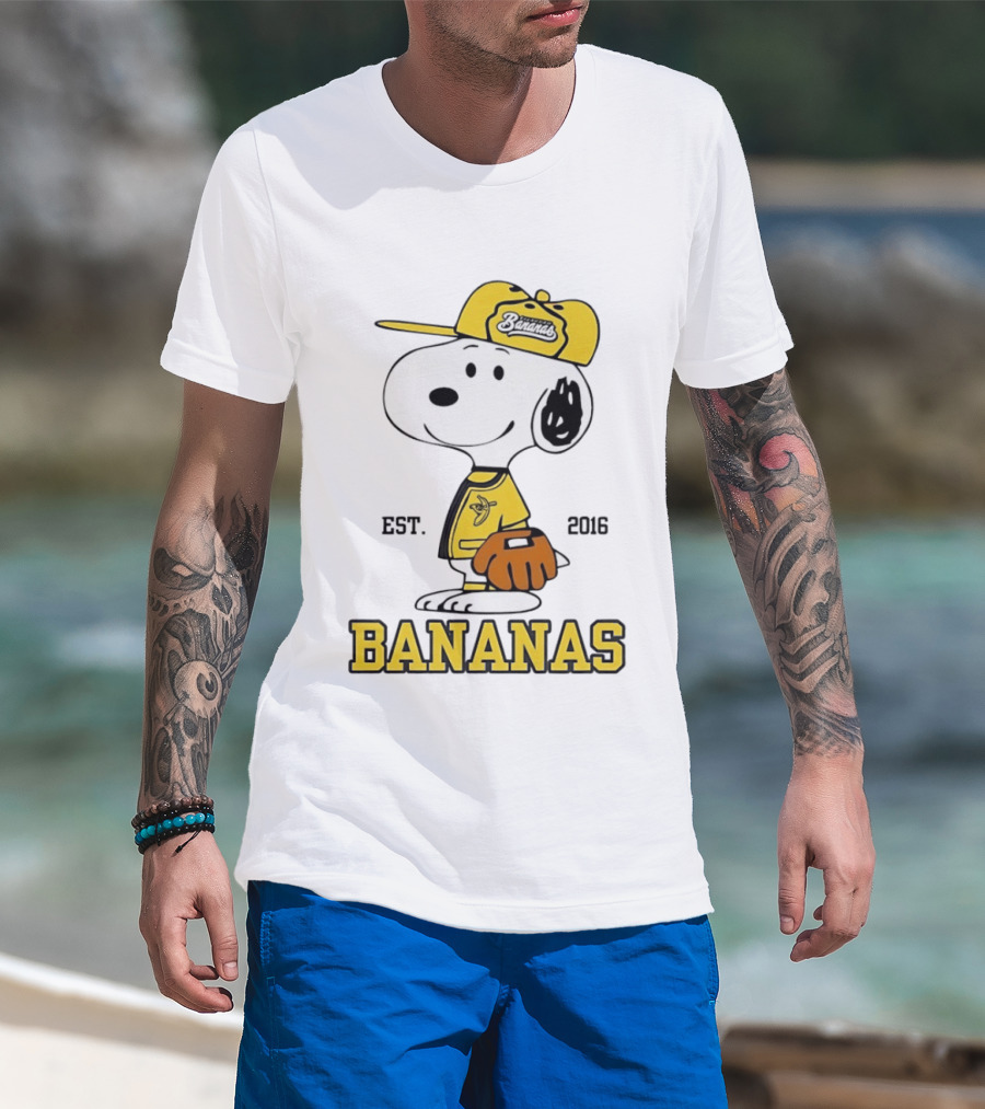 Snoopy Bananas Outfit EST 2016 Baseball T-Shirt