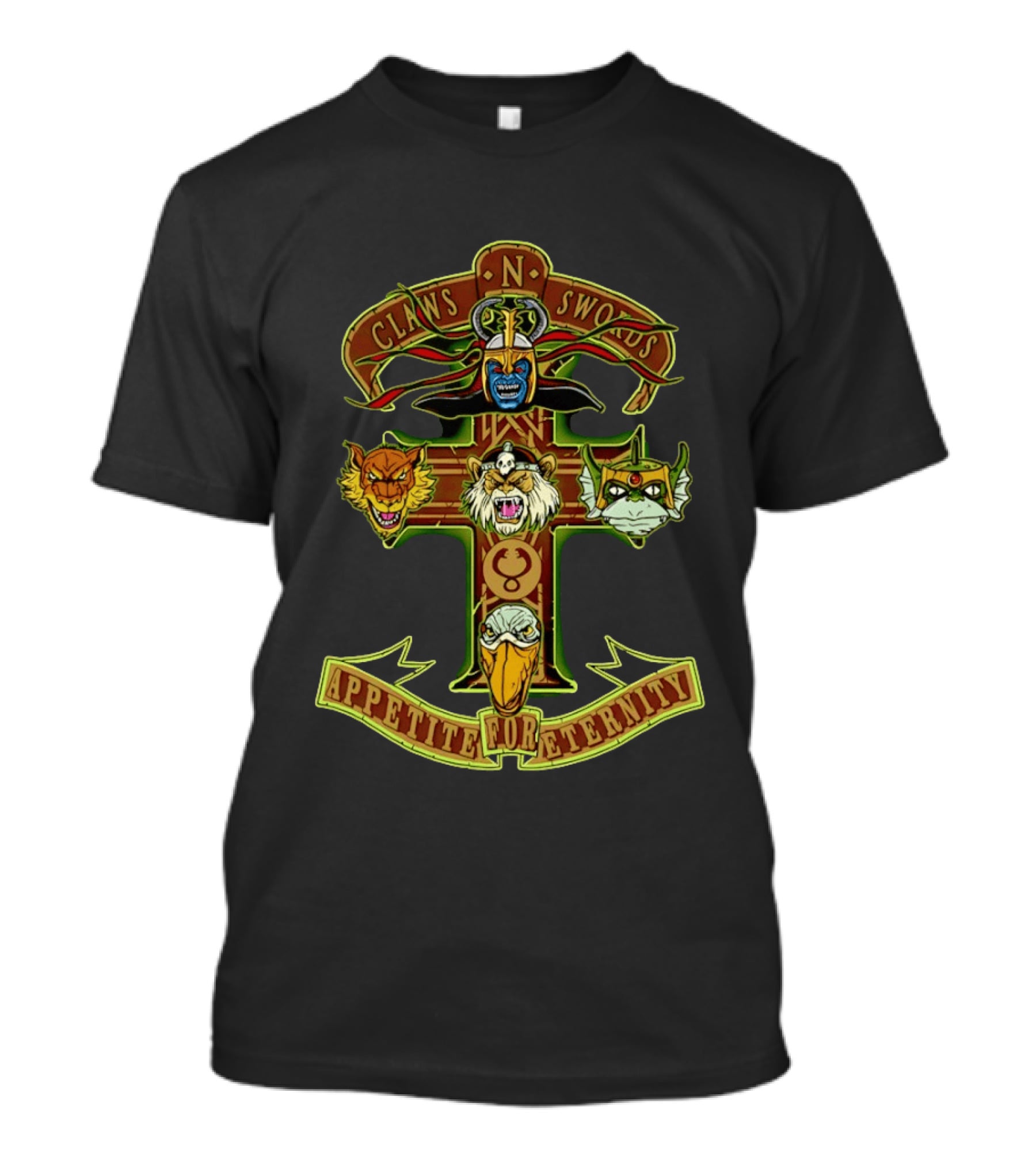 Claws N' Swords Cross With Animal Heads Appetite For Eternity T-Shirt
