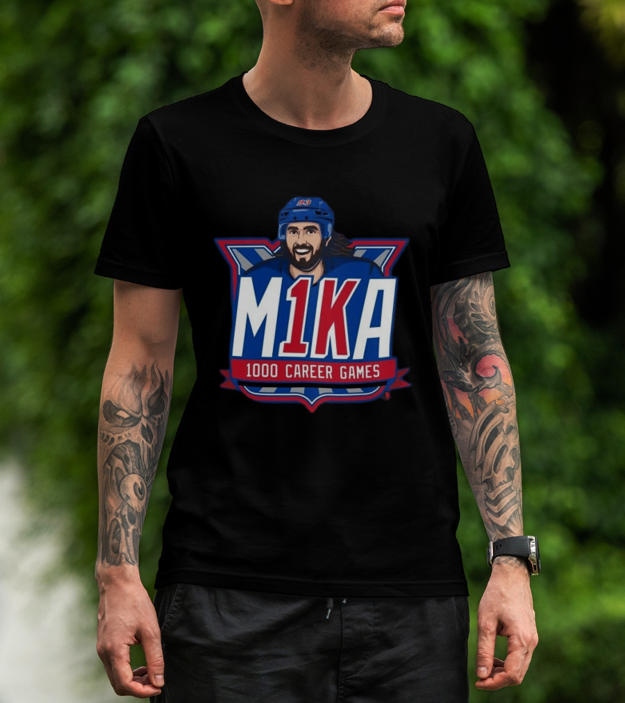 M1KA 1000 Career Games Hockey Milestone Celebration T-Shirt