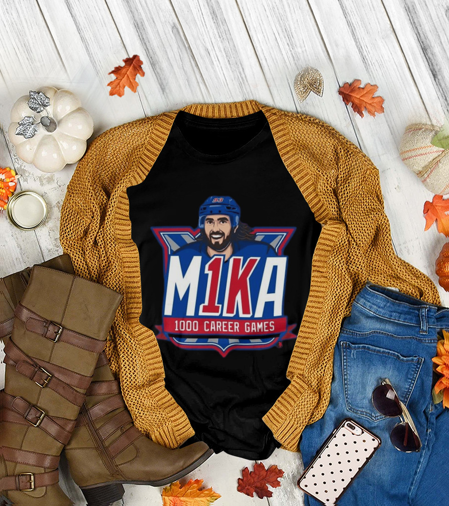 M1KA 1000 Career Games Hockey Milestone Celebration T-Shirt