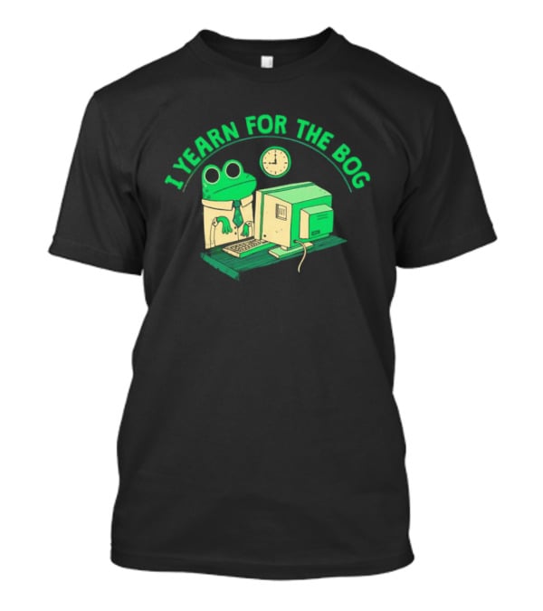 Frog Yearning For The Bog With Retro Computer Charm T-Shirt