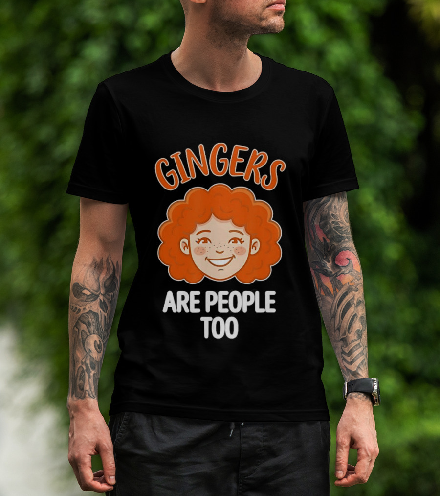 Gingers Are People Too Redhead Pride Fun Cartoon T-Shirt