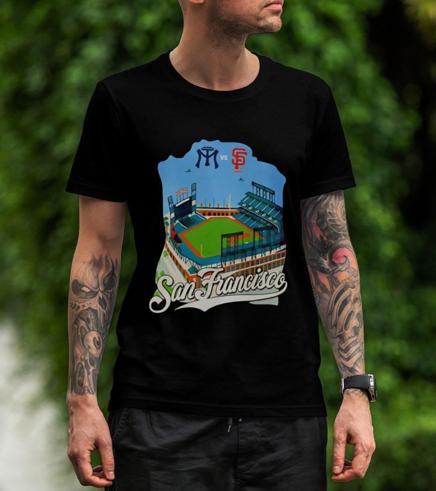 San Francisco Giants Stadium Matchup Baseball Artform T-Shirt