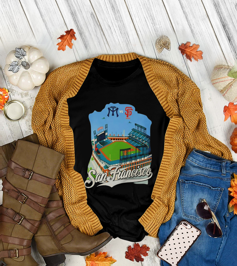 San Francisco Giants Stadium Matchup Baseball Artform T-Shirt