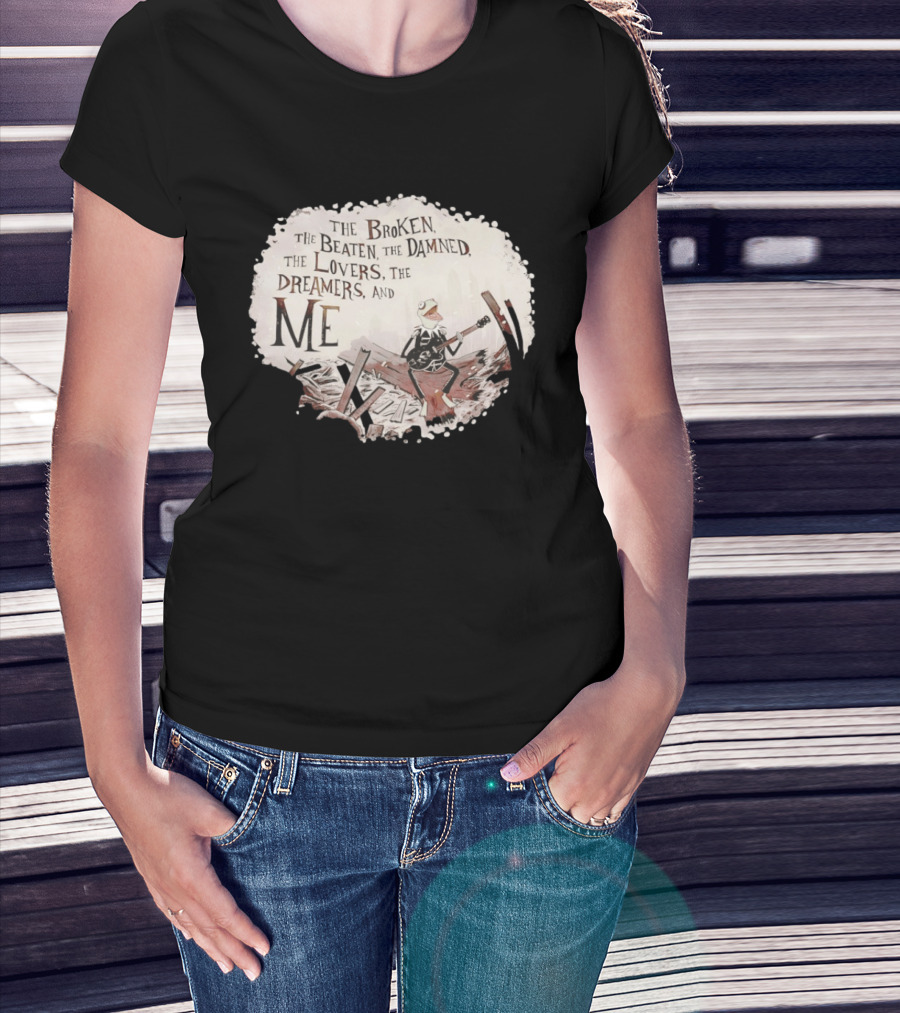 The Broken The Beaten The Damned The Lovers The Dreamers And Me Kermit Playing Guitar Scene T-Shirt