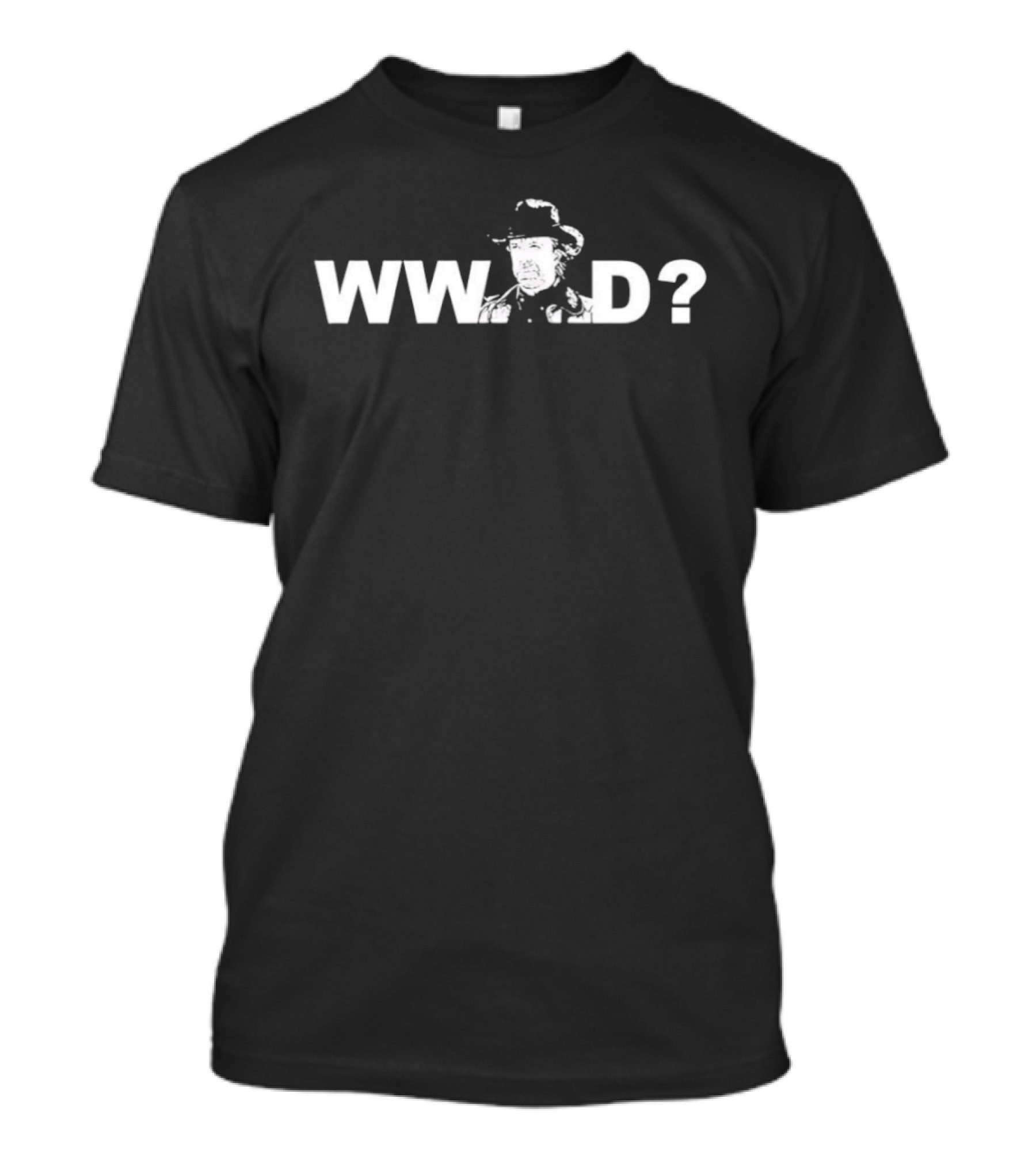 WWCND Chuck Norris WWJD Parody Text White T-Shirt