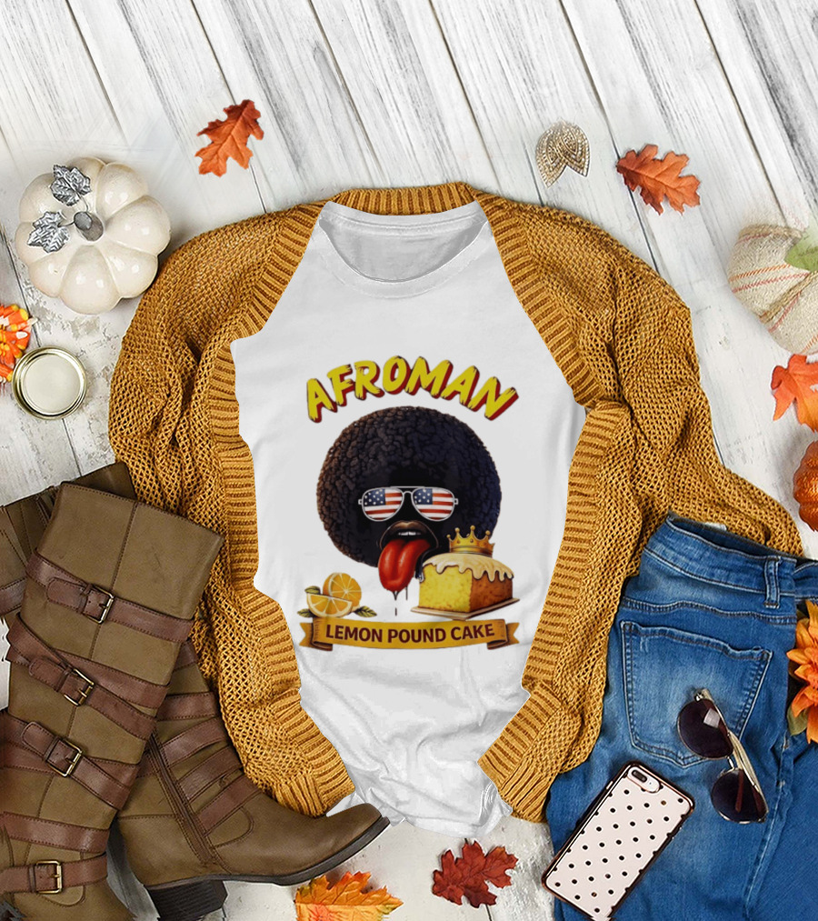 Afroman Lemon Pound Cake Sunglasses Tongue Crown Lemons T-Shirt