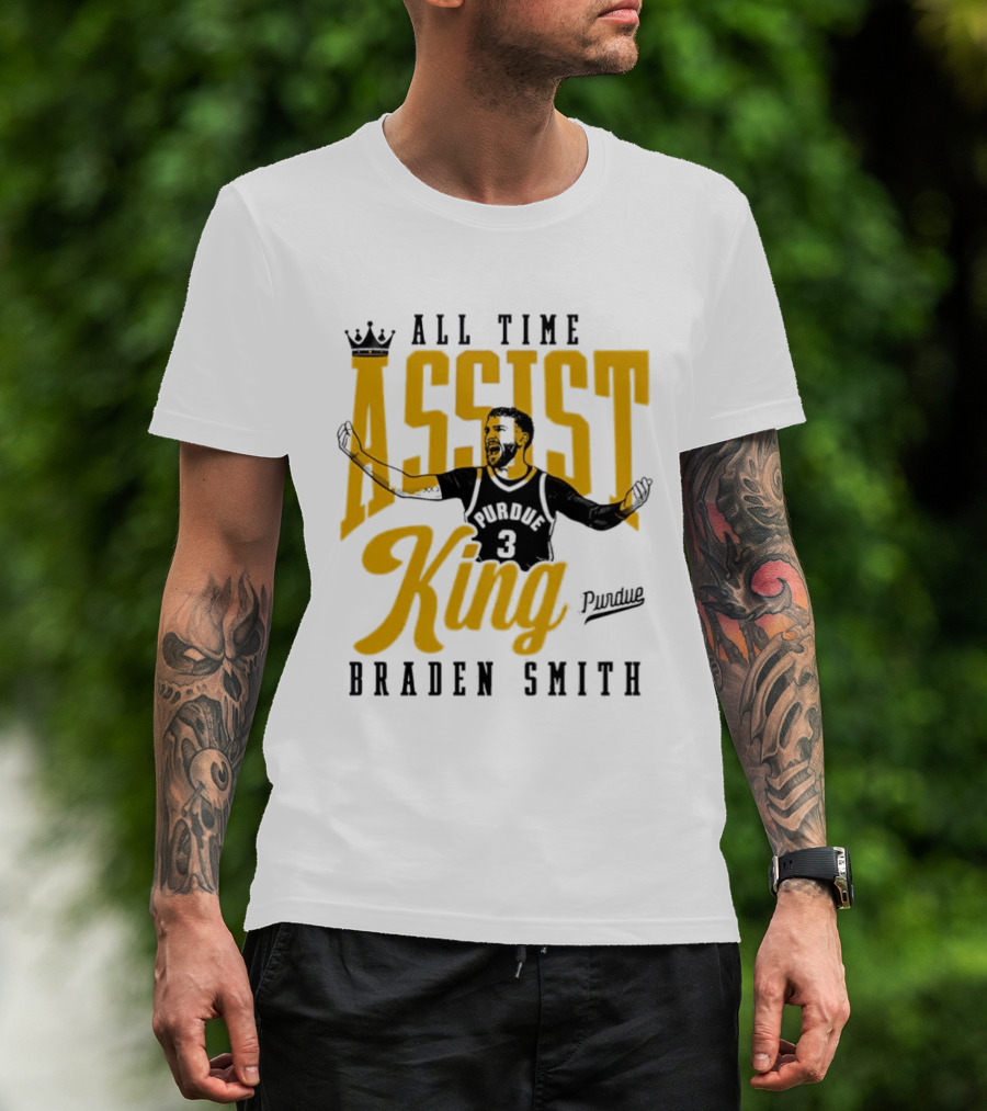 All Time Assist King Braden Smith Purdue Boilermakers T-Shirt
