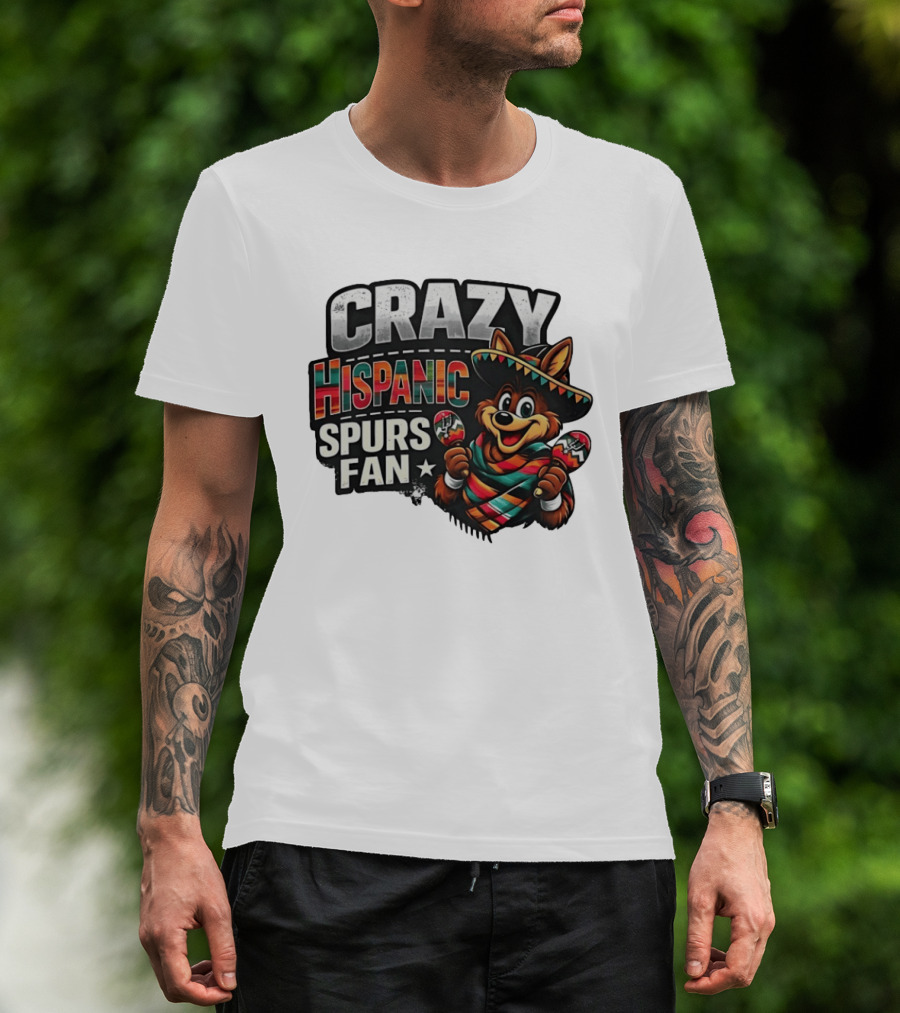 Crazy Hispanic Spurs Fan Sombrero And Maracas T-Shirt