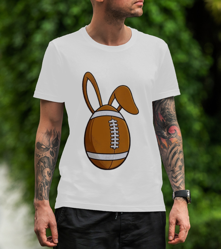 Easter Bunny Ears Football Egg Happy Easter T-Shirt