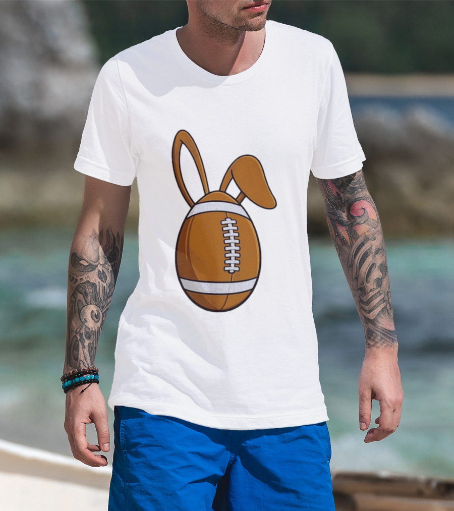 Easter Bunny Ears Football Egg Happy Easter T-Shirt