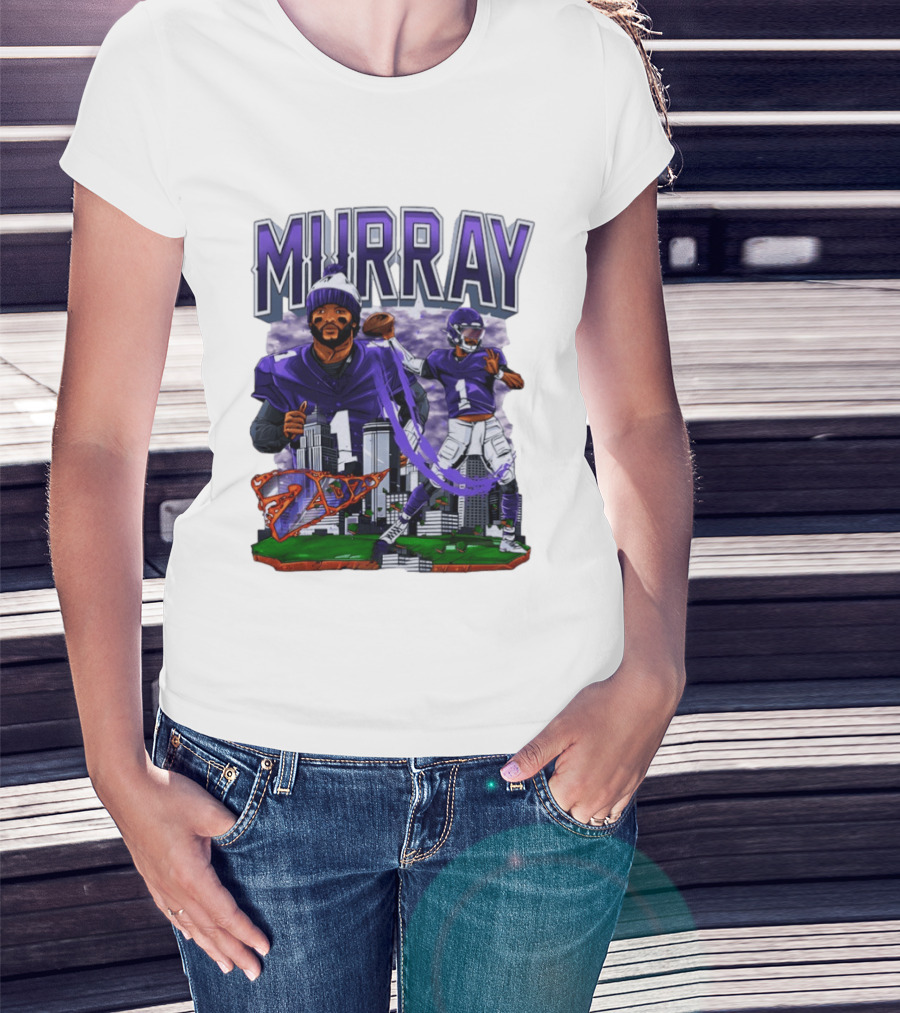 Murray 1 Baltimore Ravens 2026 City Skyline Football T-Shirt